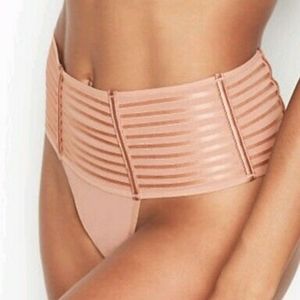 Victoria's Secret high waisted sheer pink mesh thong - Small